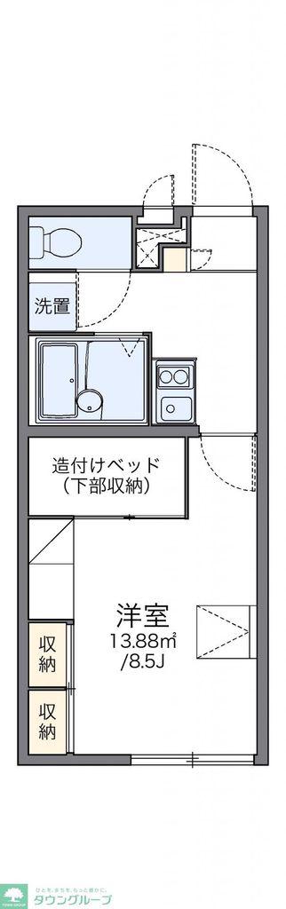 レオパレス飛鳥 常盤台(1K/1階)の間取り写真