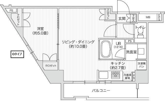 レジディア笹塚2(1LDK/4階)の間取り写真