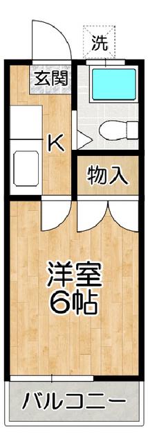 スマイル片見(1K/2階)の間取り写真