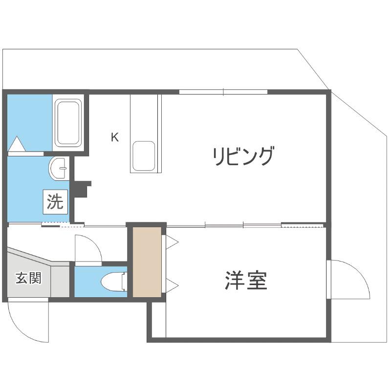 MARUYAMA RH HILLS(1LDK/1階)の間取り写真
