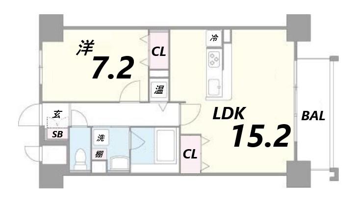 パレーブランシェ(1LDK/3階)の間取り写真