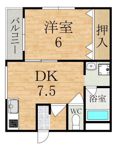 パストラルハイムII(1DK/1階)の間取り写真