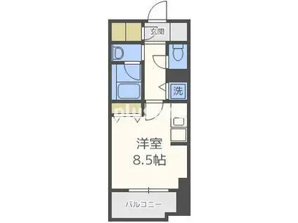 パークキューブ北浜(1K/7階)の間取り写真