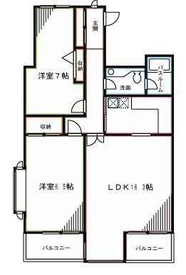 インテグラーレ哲学堂(2LDK/4階)の間取り写真