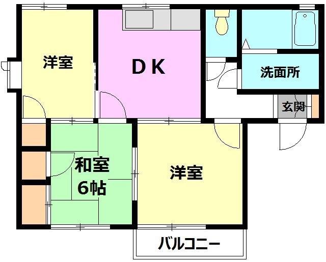 フォーユー桜台五番館(3DK/2階)の間取り写真
