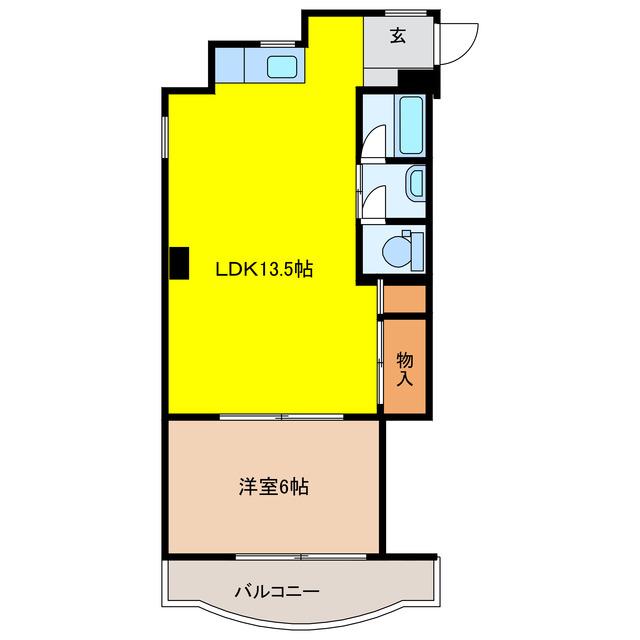 三城ハイツ(1LDK/2階)の間取り写真
