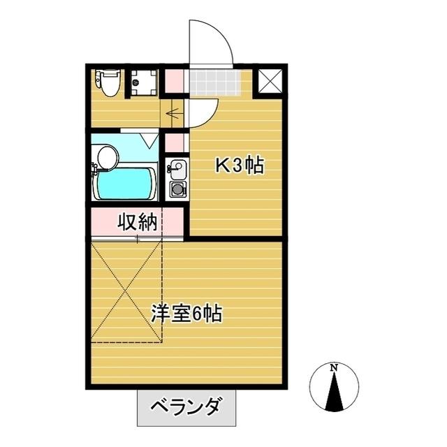ソレイユ(1K/1階)の間取り写真
