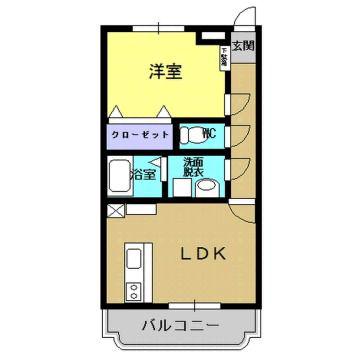 リバーサイドM(1LDK/2階)の間取り写真