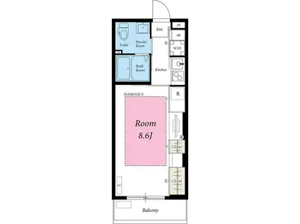 リブリ・平塚(1K/3階)の間取り写真