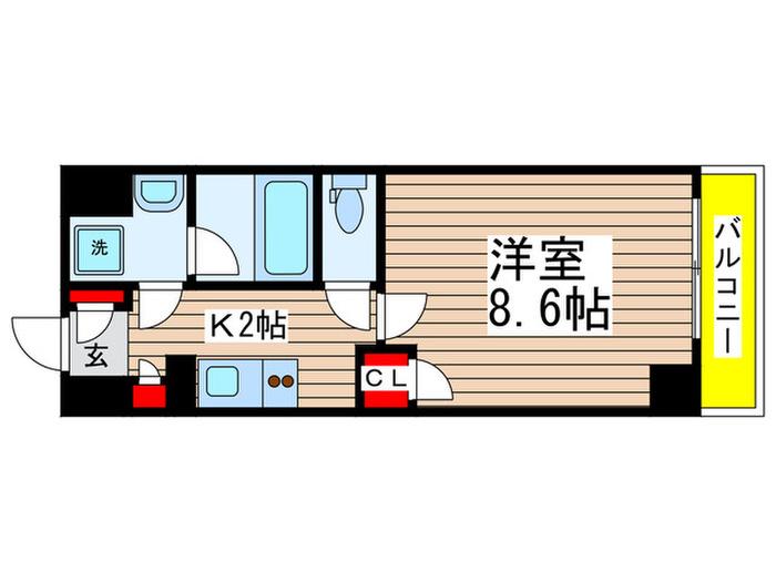 スカール千葉みなと(1K/4階)の間取り写真