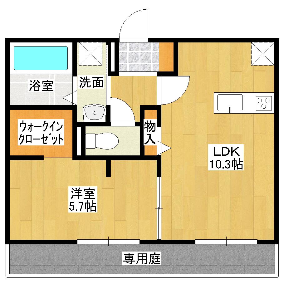 D-TOWN神埼 I(1LDK/1階)の間取り写真
