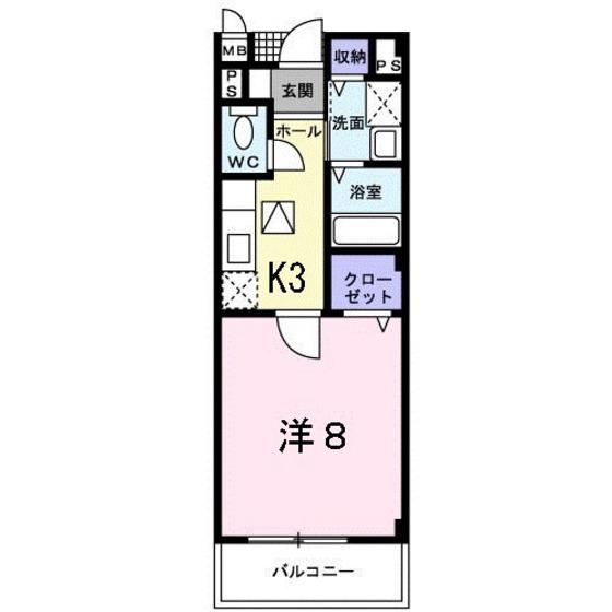 カーサアルバ(1K/1階)の間取り写真