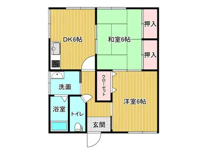 メゾンヒルズ(2DK/1階)の間取り写真