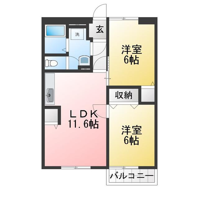 サニーヒルゴン(3DK/1階)の間取り写真