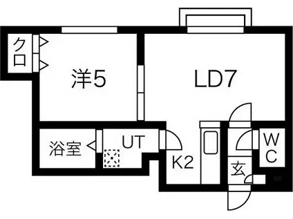 フォルム八軒(1LDK/3階)の間取り写真