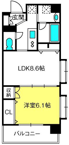 日神デュオステージ大宮浅間町(1LDK/4階)の間取り写真