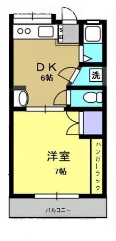 グリーンヒルガーデン(1DK/2階)の間取り写真