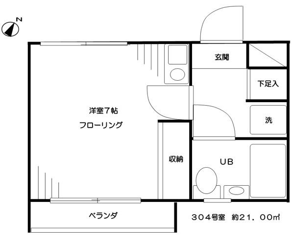ハウスT&U(ワンルーム/3階)の間取り写真