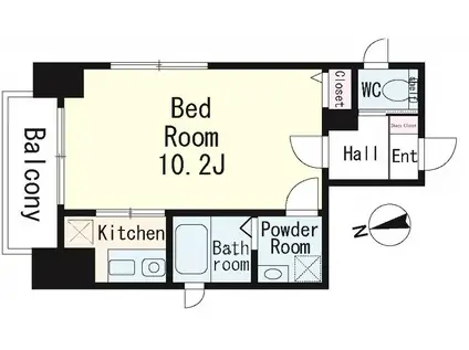 スカイタワー東上野(1K/4階)の間取り写真