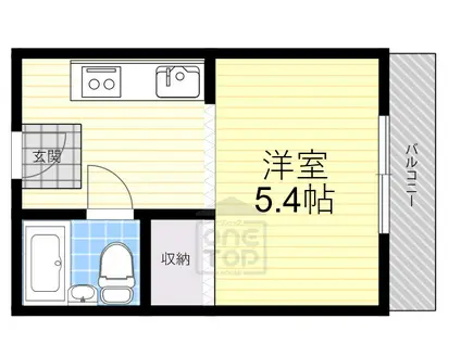 プラットホーム白川Ⅰ(1K/2階)の間取り写真
