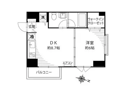 コートTK(1LDK/2階)の間取り写真