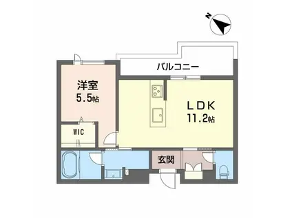 シャーメゾンマーレ竹下(1LDK/1階)の間取り写真