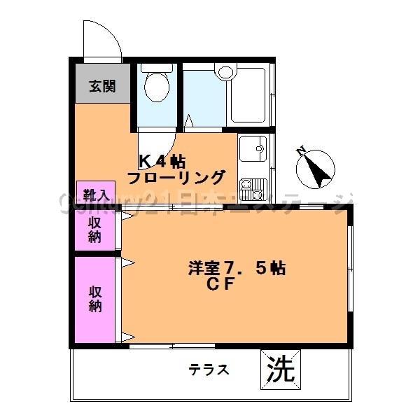 カースルエルザ(1K/1階)の間取り写真
