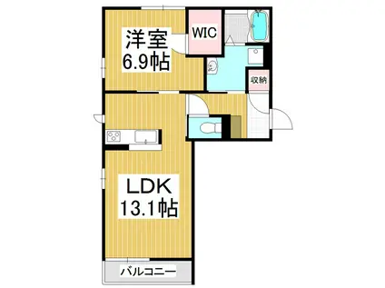 シャーメゾン柴宮(1LDK/3階)の間取り写真