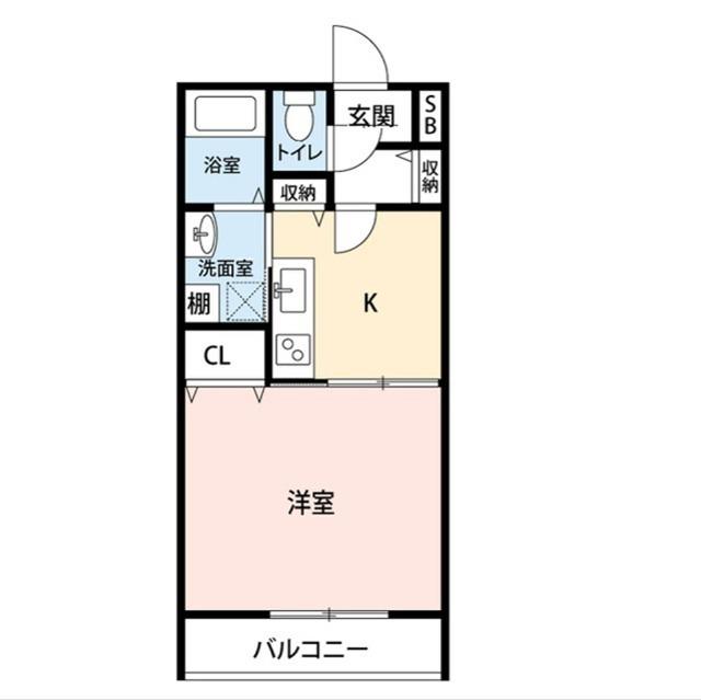 ロイヤル松本II(1K/4階)の間取り写真
