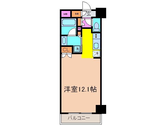 レジデンス両国駅前(ワンルーム/14階)の間取り写真