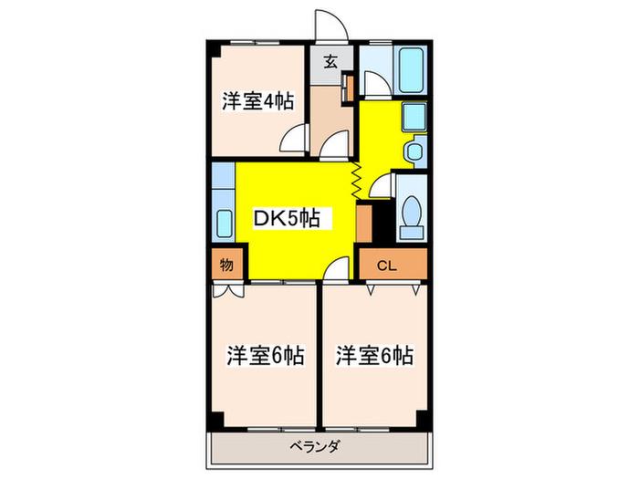 グリーンマンション(3DK/1階)の間取り写真
