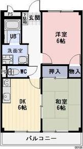SURPLUS リヴェール(2DK/1階)の間取り写真