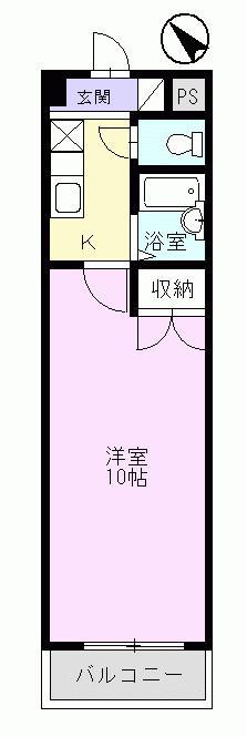 アルトラマンション中津川 C棟(1K/1階)の間取り写真