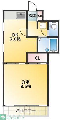 ホシノフラット目白台(1DK/1階)の間取り写真