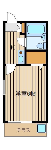 コーポ清水(1K/1階)の間取り写真
