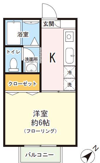 アルエット(1K/2階)の間取り写真
