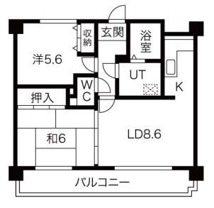 シティオボヌール(2LDK/2階)の間取り写真