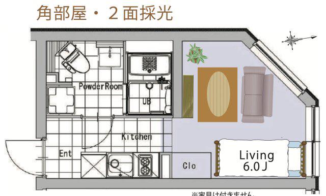 SOU高田馬場II(1K/2階)の間取り写真