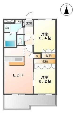 プランドール(2LDK/2階)の間取り写真