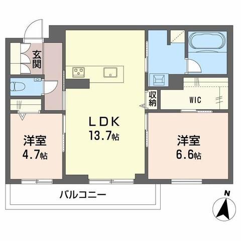 グランメゾン(2LDK/3階)の間取り写真