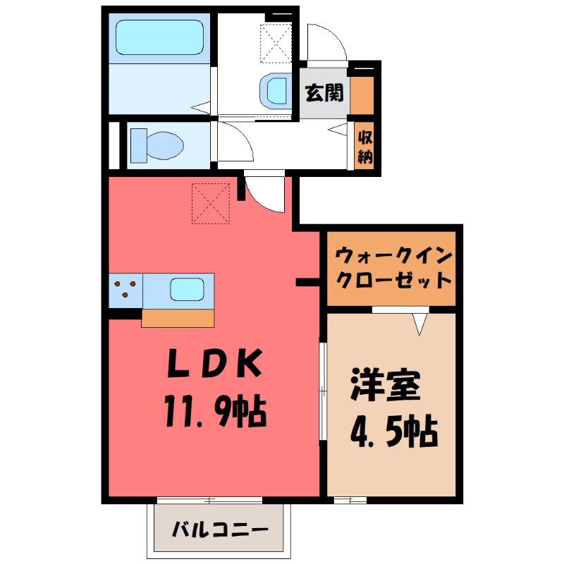 ハイマートラオム(1LDK/1階)の間取り写真