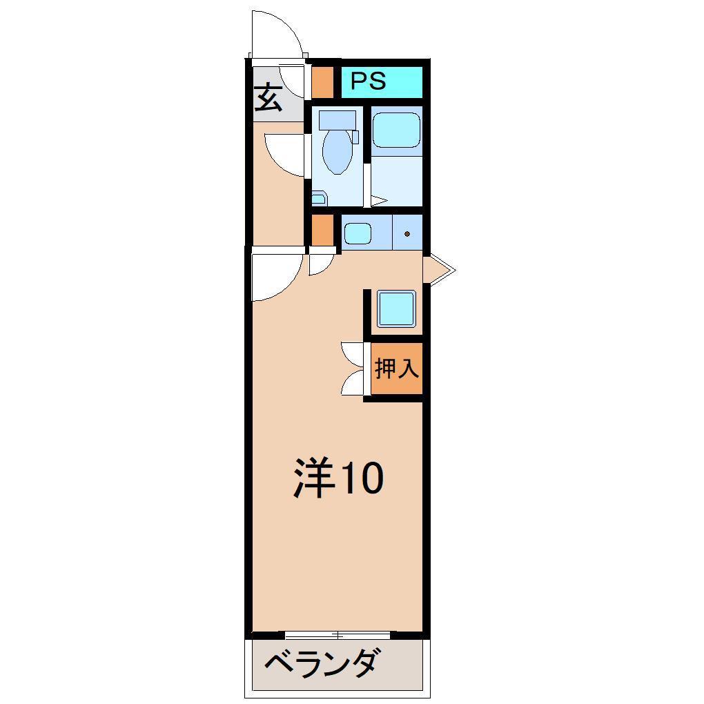 EARTH矢剣町B(ワンルーム/3階)の間取り写真