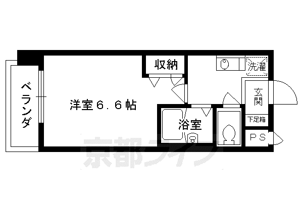 プレサンス京都駅前II(1K/2階)の間取り写真