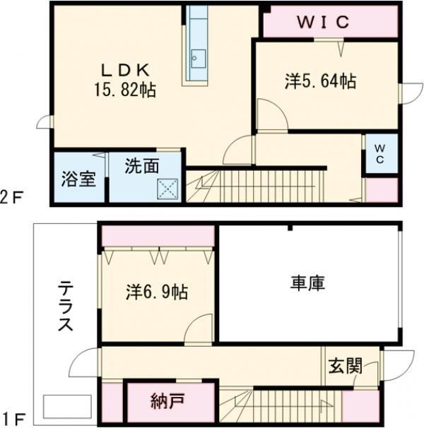 ピオネロあびら(2SLDK/1階)の間取り写真