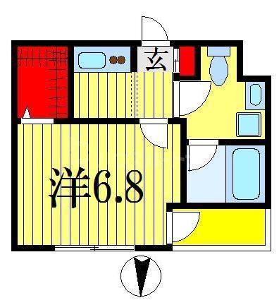 S-FORT西船橋(1K/4階)の間取り写真