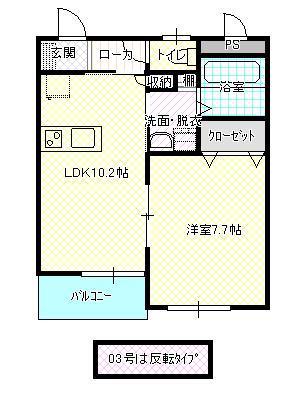 ミラフレッサ(1LDK/1階)の間取り写真