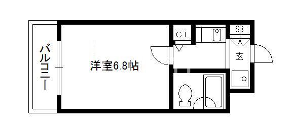 ダイアパレス京都祇園(1K/3階)の間取り写真