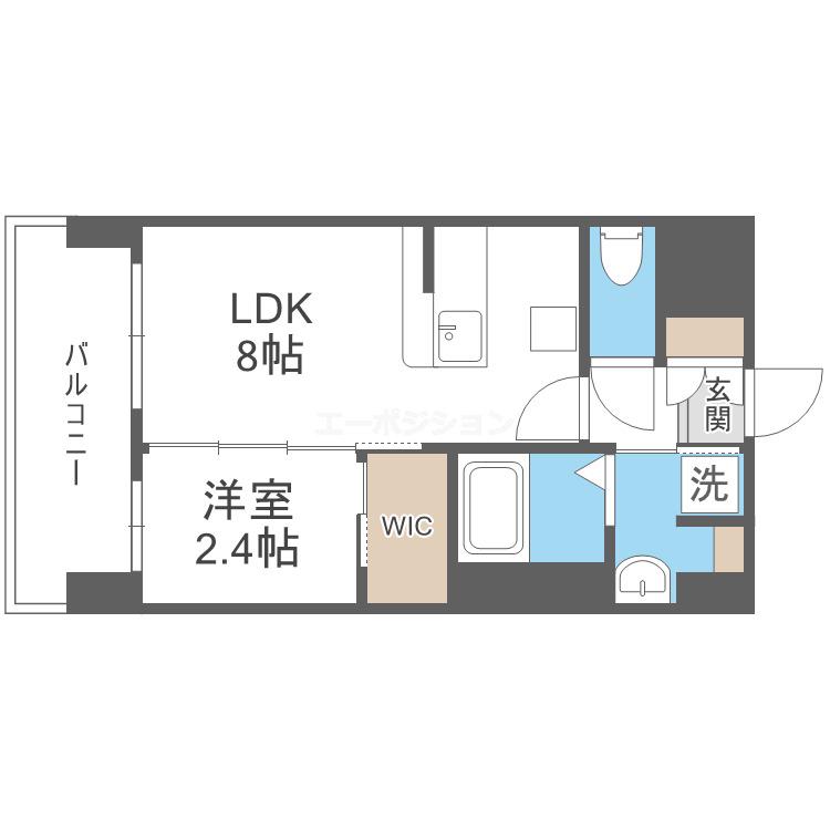 セレニテ難波ミラク壱番館(1LDK/4階)の間取り写真