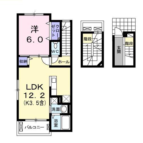 ベル フィオーレ(1LDK/3階)の間取り写真