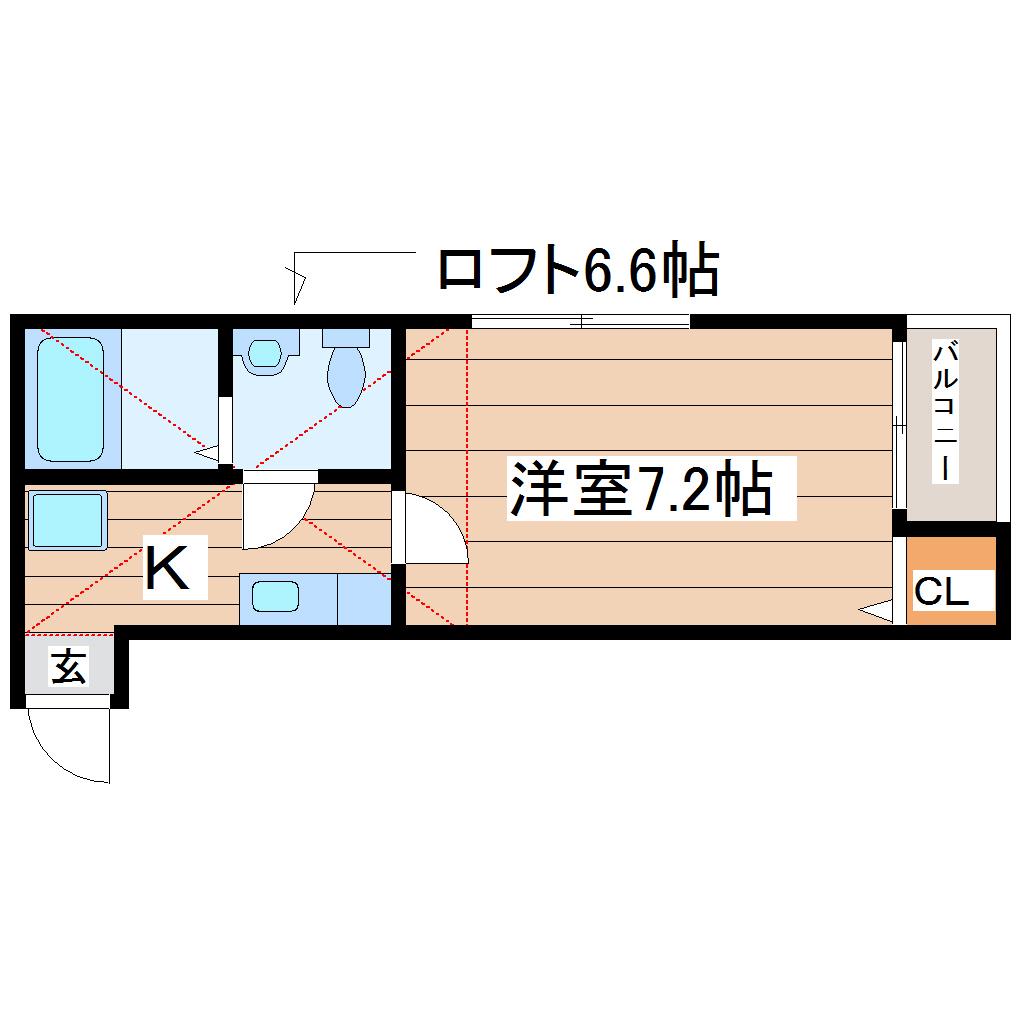 STAGE上谷刈(1K/1階)の間取り写真